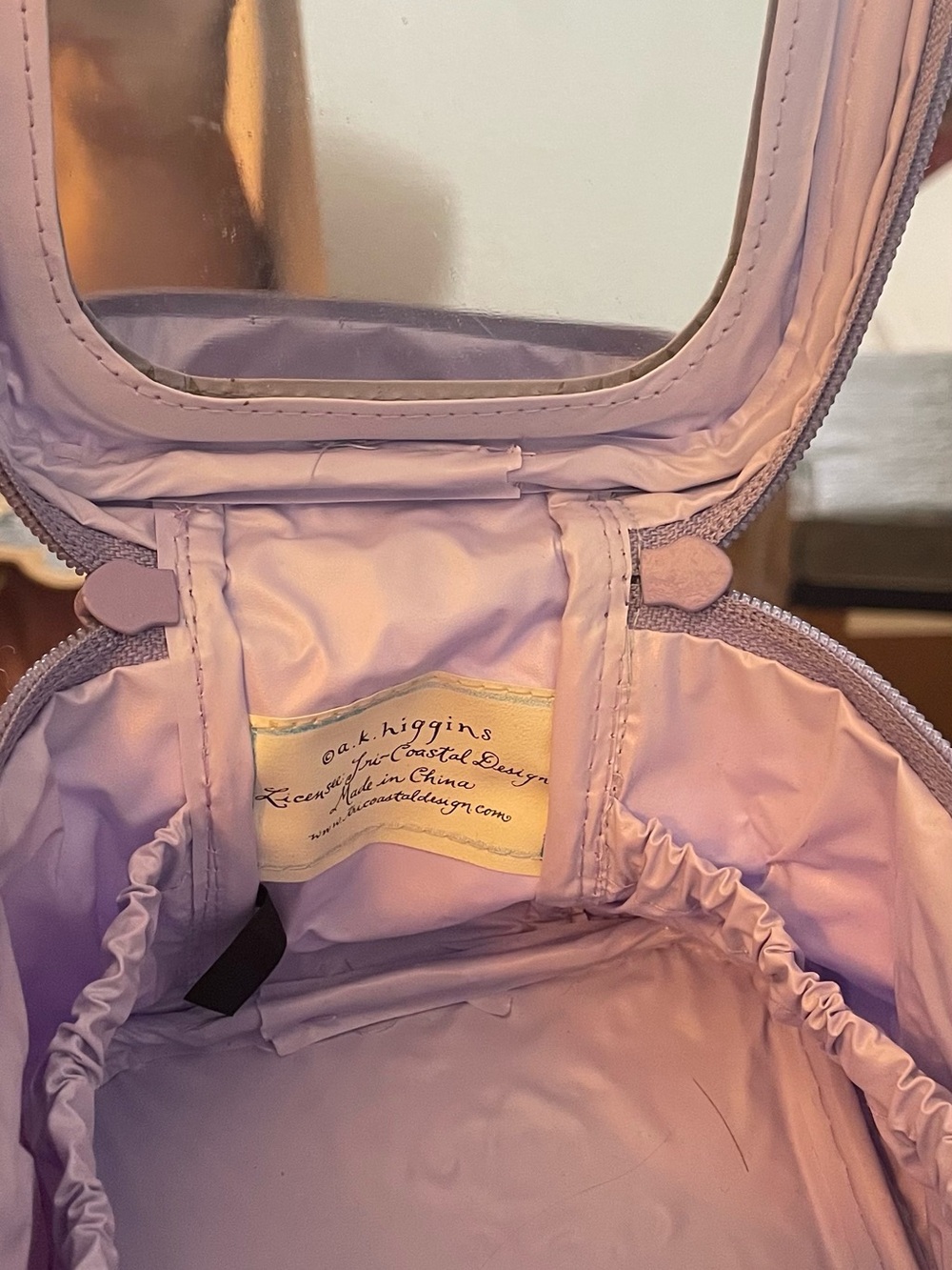 Tri Coastal Design A K Huggins Lavender Light Blue Cosmetic Case Parisian - Picture 3 of 5